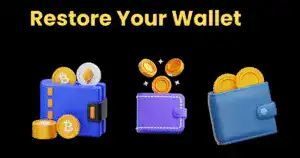 Digital wallet with cryptocurrency coins for secure crypto recovery services.