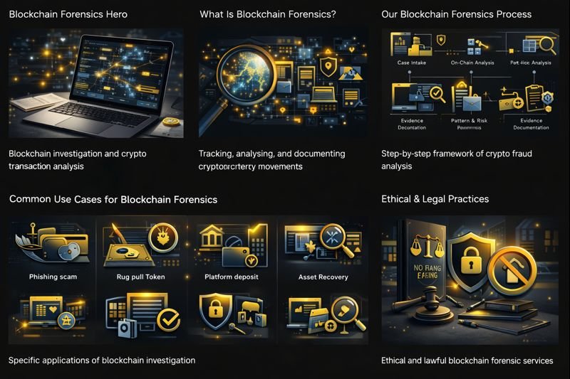 Blockchain forensics tools for tracking and analyzing crypto transactions.